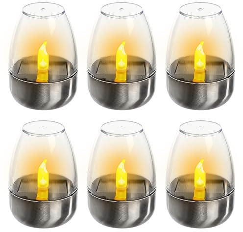 XEERUN Candele a LED a energia solare, impermeabili, senza fiamma, per esterni, per campeggio, terrazza, balcone