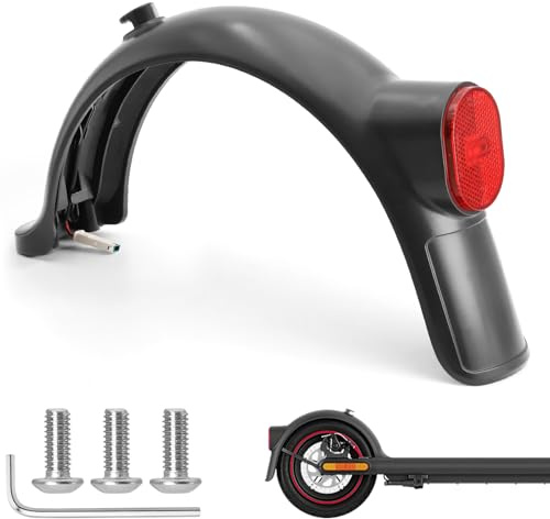 Xisair Parafango Posteriore + Kit Luci Posteriori a LED per Xiaomi 4 Pro, Set Integrato che non Richiede Installazione Aggiuntiva, Accessorio per Scooter Elettrici, Nero