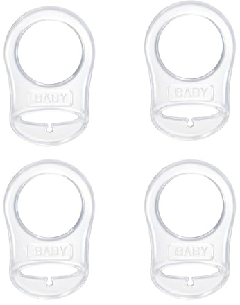 Silicone Dummy Clips Adapter, 4 Pcs Silicone Button Ring, Adapter Ring, Dummy Pacifier Clip Adapter, for Button-Style Pacifier