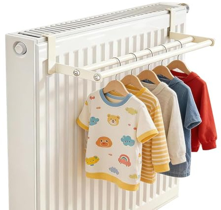 Etendoir Radiateur, Porte Serviette Radiateur Radiateurs Suspendus, Support Serviette Salle De Bain Double Barre, Aucun PerçAge Requis, Distance Murale RéGlable,Porte Serviette Multifonctionnel (28cm)