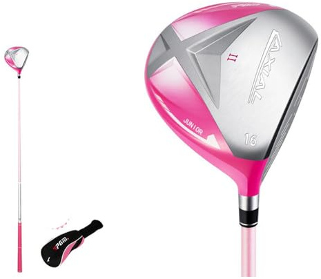 Golfklubba trä med kolskaft stort område #1 W/golf hybridförare trä fairway träpinne för barn pojkar flickor nybörjare golf