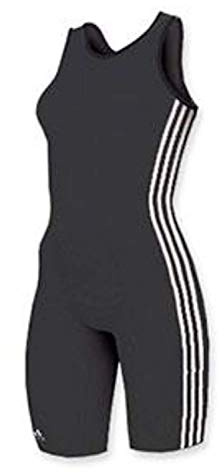 adidas Women's 3 Stripe Wrestling Singlet (Black/White, GL)