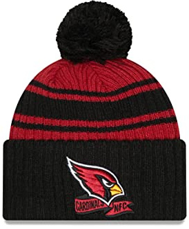 New Era NFL 22 SPRTKNT Cardinals Beanie Bommelmütze Strickmütze Umschlagmütze Wintermütze Mütze Damen/Herren - mit Umschlag, Futter Winter Herbst-Winter - One Size rot