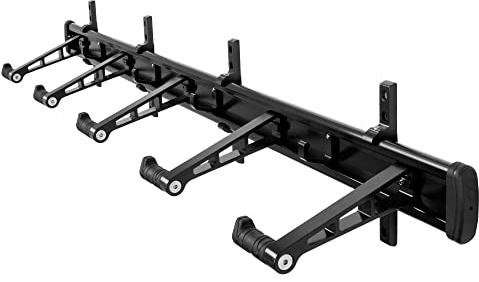CyclingDeal Bike Wall Mount Rack - Adjustable Indoor Outdoor Storage Vertical Cycling Hook Hanger Organiser - Safe & Secure for Storing MTB Road Bicycles in Garage or Home - Upgraded 5 Bikes