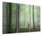 DEQORI Glasbilder Echtglas | Motiv Hirsch zwischen Bäumen | horizontal 3-teilig 150x100 cm | große XXL Deko | Wandbilder für Wohnzimmer, Schlafzimmer, Flur & Küche | moderne Wanddeko