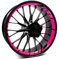 18-teiliges Set Felgenrandaufkleber Sticker für Motorrad Auto Felgen Design Komplett Set Felgenaufkleber für 15 16 17 18 19 Zoll MR020 (05 Neon Pink)