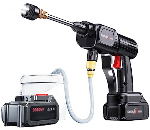 HYQHYX pulvérisateur à Pression Laveur Haute Pression Électrique portatif sans Fil de Joint à Haute Pression de Joint de Voiture avec de Divers Accessoires(Color:Standard,Size:)