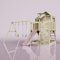 Rebo Spielturm mit Spielhaus inkl. Wellenrutsche und Kinder-Schaukel | Outdoor Klettergerüst Garten | Kletterwand und Kletterleiter | Stabile Konstruktion, Weiches Gefühl in den Seilen