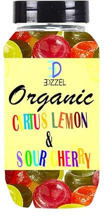 EDZZEL Citrus Lemon & Sour Cherry Drops Candy (100 Gram) Pack of 1 Box