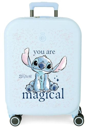 Disney Joumma Bags Stitch You Are Magical Valigie da Cabina, Set Valigie, Realizzato in ABS, Materiale resistente e leggero, Chiusura a combinazione laterale, Are Magical, Valigia