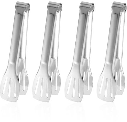4 pinze alimentari in acciaio inox, pinze da cucina, utensili da cucina, utensili da cucina, per barbecue, buffet, insalata