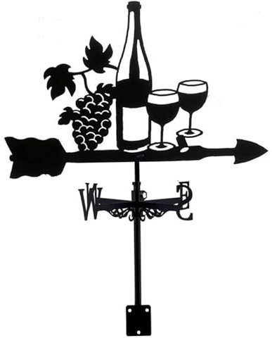 Hperu Weather Vanes For Sheds,Weather Vanes Grapes Wine Wind Vanes Metal Weather Vane for Sheds with Screws Waterproof Wind Direction Indicator for Outdoor Garden Roof Decor