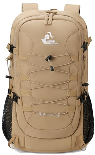 Bseash 40L Leichter wasserdichter Wanderrucksack mit Regenschutz, Outdoor Sport Reise Tagesrucksack Multifunktions Reisetasche für Camping Klettern Skifahren Radfahren (Khaki)
