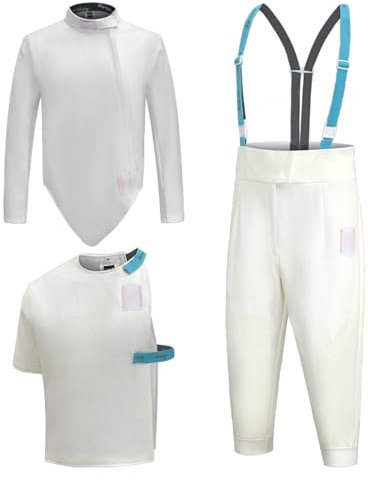 KAMONIO 3-teiliges Fechtkostüm, 450N Fechtanzug Weste Hose Jacke für Erwachsene Kinder Fechter(38)