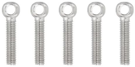 PATIKIL Bulloni Ad Occhio Con Spalla Sollevamento M5x28mm, 5 Pezzi Bulloni A Occhio Con Spalla Per Sollevamento 304 Acciaio Inossidabile Filettato Per Sollevamento Sospensione, Argento