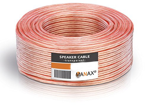 MANAX® Câble de haut-parleur Blanc 2 x 1,5 mm² 30 m