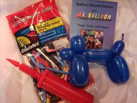 Unbekannt ##Modellierset 100 Modellierballons 260Q Qualatexballons, Pumpe, Anleitungsbuch##