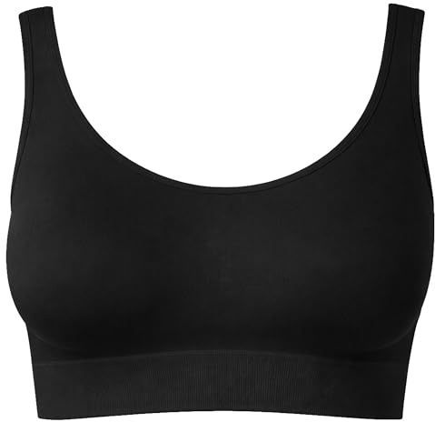 UnsichtBra Donna Reggiseno | Brassiere Senza Ferretto | Ultra Confortevole e Invisibile | Anti Sudore | Senza Cuciture | Elasticizzato e Traspirante | Nero | Lingerie Cotone