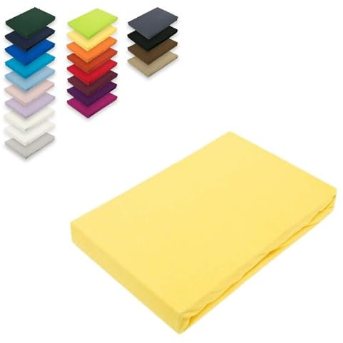 EXKLUSIV HEIMTEXTIL Jersey Spannbettlaken 120 x 200 cm Gelb