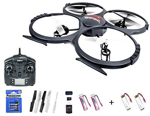 Efaso Quadcopter UDI U818 A – Versione Headless aggiornamento OKT 2016 2,4 GHz, 4 canali Quadricottero con 2 MP HD della macchina fotografica, Anello di protezione, illuminazione a LED, Headless