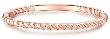 GLANZSTÜCKE MÜNCHEN Damen-Ring 925/- Sterling Silber rosévergoldet - Steckring gedreht Silberring Roségold Vorsteckring