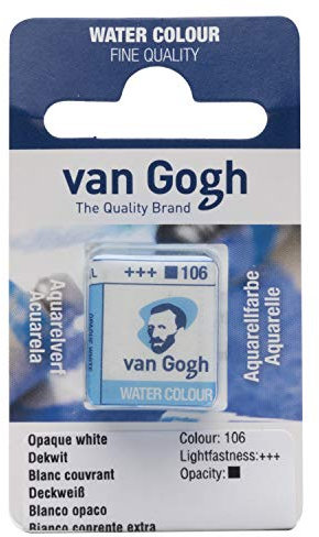 Van Gogh Aquarellfarbe, halber Näpfchen, Deckweiß 106