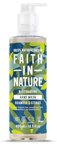 Faith in Nature Natürliche Seegras & Zitrus Flüssigseife, Entgiftend, Vegan & Ohne Tierversuche, Frei von Parabenen und SLS, 400 ml
