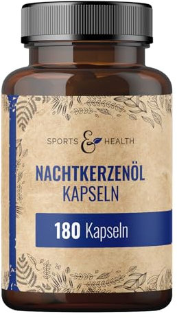 Nachtkerzenöl Kapseln - 180 Kapseln Hochdosiert 2000mg pro Tagesdosierung - Mit natürlichem Vitamin E - Nachtkerzenöl Kapseln für die Haut - Evening Primrose Oil Capsules