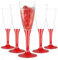 WAF TUNDRA - Set 60 FLUTE da Champagne in PLASTICA 100 ml. USA & RI-USA BPA-Free - Calici Plastica Riutilizzabili, Resistenti, Lavabili in Lavastoviglie - Flute Plastica per Feste, Matrimoni (Rosso)