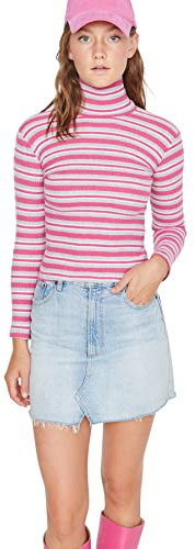 Trendyol FeMan Slim fit Basic Turtleneck Knit Blouse Fuchsia