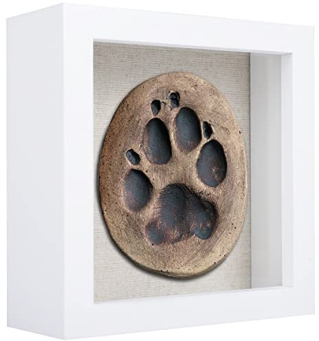 1DOT2 3D Bilderrahmen zum Befüllen, 12.7x12.7 cm Tiefer Rahmen für Objekte bis 3cm-Objektrahmen für Wandbehang oder Desktop Weiß