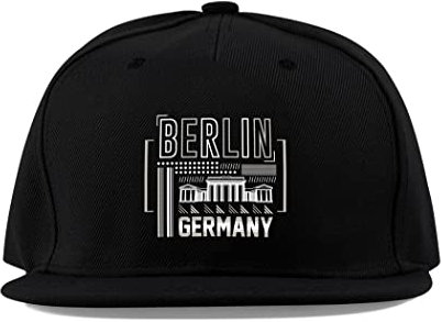 Maikomanija Berlino Germania Capitale Città Cotone Flat Visor Fullcap Baseball Cap Cappello Trucker Unisex Sport Traspirante, Nero , Taglia unica