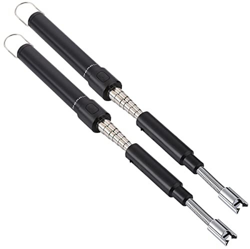 PEARL Kerzenanzünder: 2er-Set ausziehbare Teleskop-Akku-Feuerzeuge, USB-Ladefunktion, 80 cm (Elektrofeuerzeug, Elektrisches Akku-Feuerzeug, Ewige Streichholz)