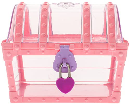 jojofuny Girls Treasure Chest Jewelry Box, Princess Diamond Storage Organizer, Lockable Kids Trinket Box for Pretend Play and Gift Storage, Pink Abs Material, 5.5 X 4.7 X 4.3 Inches