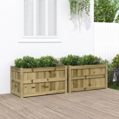 CIADAZ Pflanzkübel 2 STK. Kiefernholz Imprägniert, Pflanzkasten, Blumenkasten, Blumenkübel, Blumentopf, Pflanztrog, Pflanzkiste, Tomaten Kübel - 837468