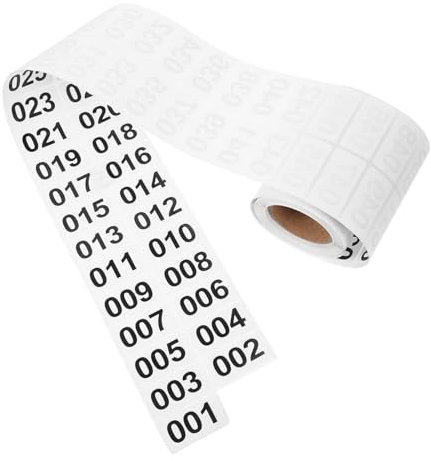 NUOBESTY 1 Rolle Aufkleber inventaretiketten zahlen sticker Stichworte runden Thermodrucker das Lagernummer-Kleber Lageretikett Boden Unterbrecher Schreibtisch schmücken Tafel Weiß