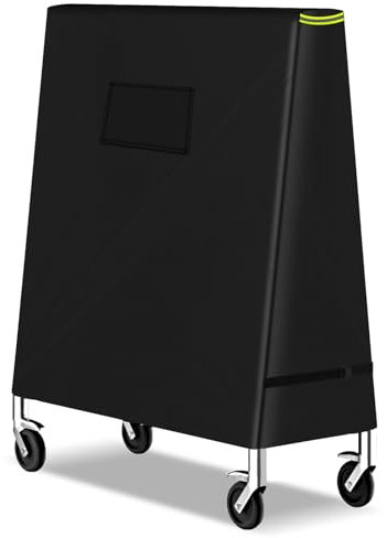 YALYAYA Abdeckung für Tischtennisplatte Wasserdicht Schutz Winddicht UV-Beständiges Schwerlast 420D Oxford Gewebe Tischtennisplatte Schutzhülle für Outdoor/Indoor/Garten (165 X70X185cm) Schwar