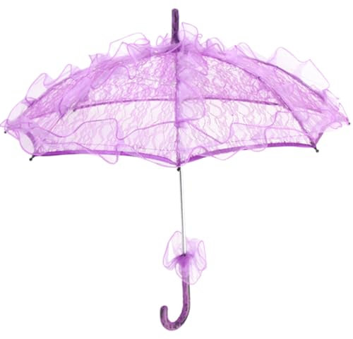 Asixxsix Sombrilla de Encaje, Paraguas Nupcial de Boda Hecho a Mano, Paraguas de Encaje Decorativo Elegante, Sombrilla para Fotografía,Suministros de Decoración para Fiestas,para