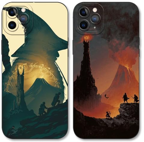 TBNMBGY 2 Pièces Noir Coque pour Samsung Galaxy A54 5G 6.6,Cool Magique Personnages de Films Aesthetic Volcan Château Motif Cover,Antichoc Protection Silicone Souple Phone Case