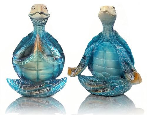Irayin Statua di Tartaruga Marina, Decoarazioni di Tartarughe, Regalo Mamma, Yoga Decorazioni, Decorazioni a Tema Oceano per Soggiorno, Bagno, Spiaggia