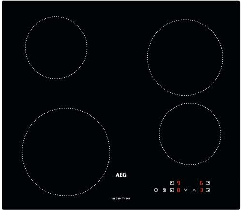 AEG 3000 Series Induction Hob IBK64200CB, 60 cm, 4 Cooking Zones, PowerBoost Function, Boil Water in less than 90 sec, OptiFix One Step install, Child Lock safety, Heat Indicators, 48x560x490mm, Black