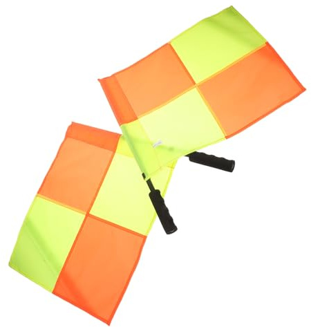 Yardwe 2 pezzi Bandiera Arbitro Calcio Segnale Manuale Bandiere Calcio per Assistenti Arbitro Comunicazione Chiara e Precisa per Partite e Allenamenti