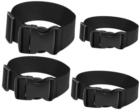 ibasenice Lot de 4 Sangles de Serrage Réglables en Nylon, Ceintures Utilitaires pour Bagages, Paquet Banane et Paquet à Dos, Largeur 2cm à 5cm, Longueur 100cm, Fixation Polyvalente