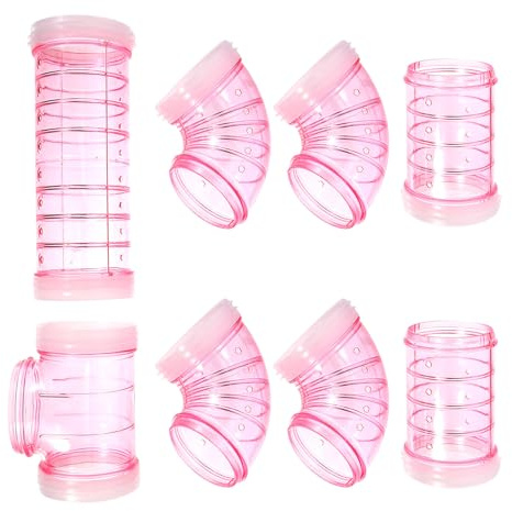 BESPORTBLE Tubo para Hámster de Plástico Rosa, Laberinto DIY Desmontable para Jaula de Pequeños Roedores, Uso en Parque Exterior