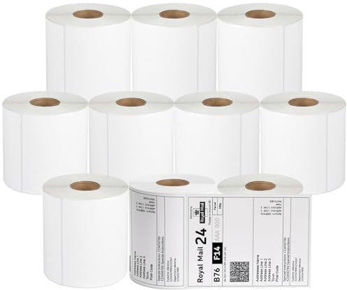 5000 etiquetas térmicas de envío de 100 x 150 mm, 10 rollos, 500 etiquetas por rollo, térmica directa, compatible con impresoras Zebra y MUNBYN