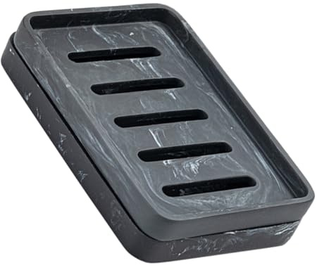 LOEFLIFA Double Layer Soap Dish Holder Resin Soap Tray with Draining Function for Washbasin and Shower Countertop