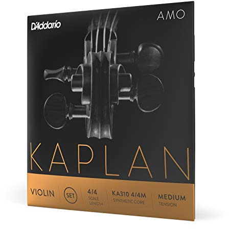 D'Addario Kaplan Amo Violin Strings - Full Set - KA310 4/4M - Violin Strings - 4/4 Scale, Medium Tension