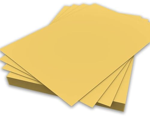 A4 Ljusgul färgpapper 80 gsm ark dubbelsidigt skrivarpapper kopiator Origami Flyers ritning skola kontor tryck 210 mm x 297 mm (A4 ljusgult papper - 80 gsm - 50 ark)