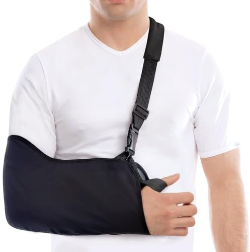 Armschlinge - Leichtgewicht - Stabilisieren Sie den Arm, die Schulter und das Handgelenk nach Verletzungen oder für einen gebrochenen Arm Medium Schwarz