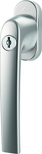 Fenstergriff Roto Samba abschließbar 40 Nm natursilber mit Schrauben Vierkantstift 7 x 37 mm